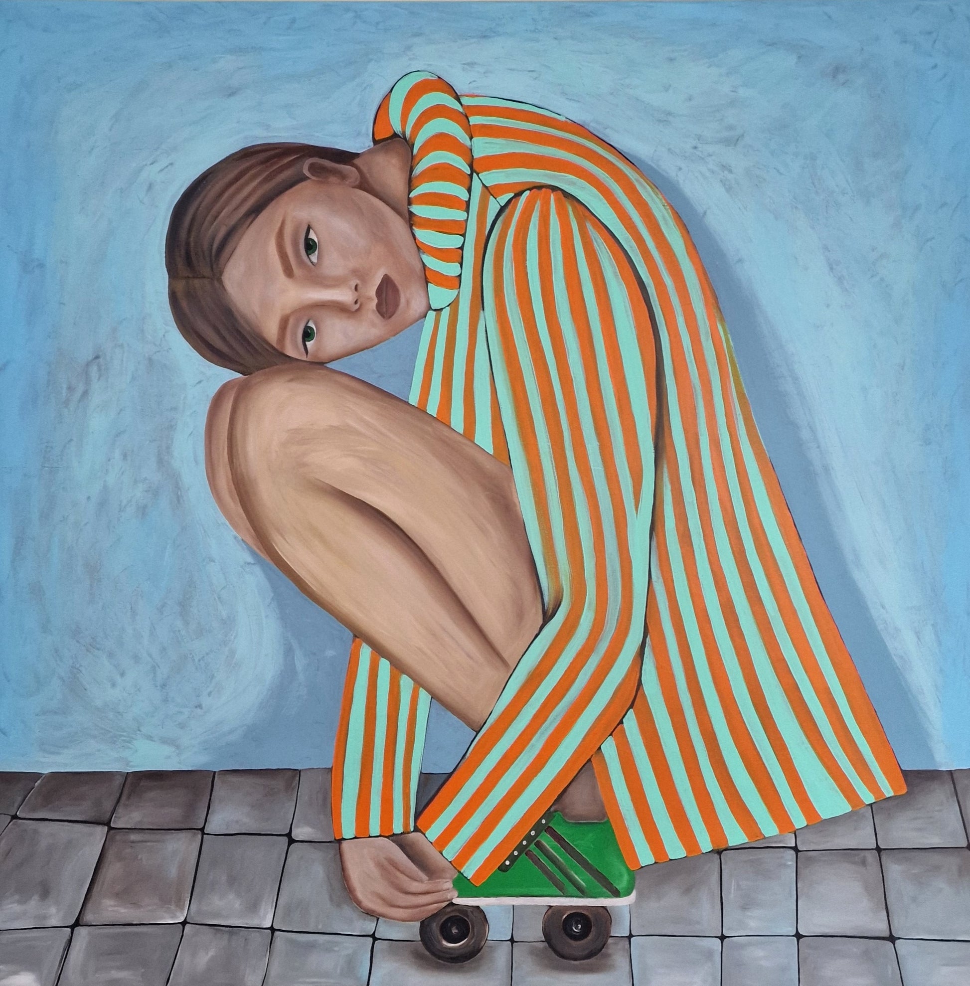 "Girl with roller blades"